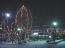 冬の夜の遠野駅